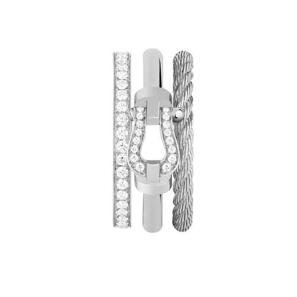 Force 10 Rise White Gold and Diamond Pav&eacute; Ring
